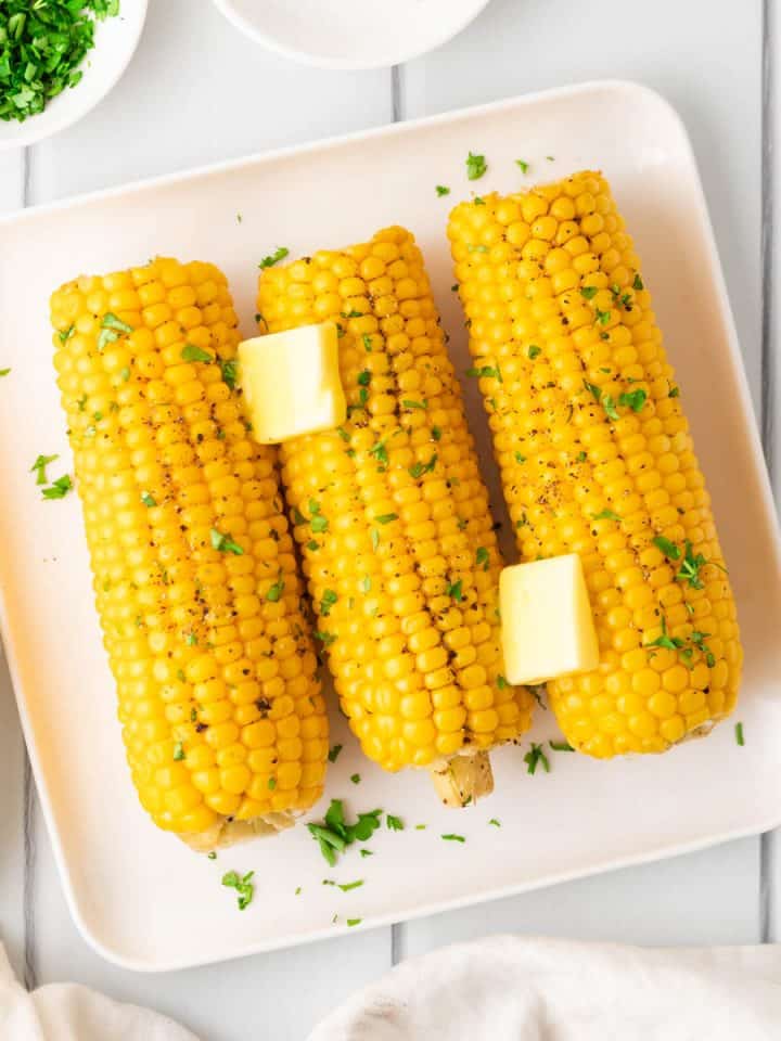 featured image for the air fryer corn on the cob in foil