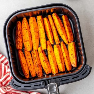 featured image for the air fryer sweet potato wedges