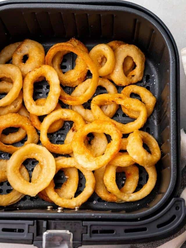 Air Fryer Frozen Onion Rings - From My Pantry