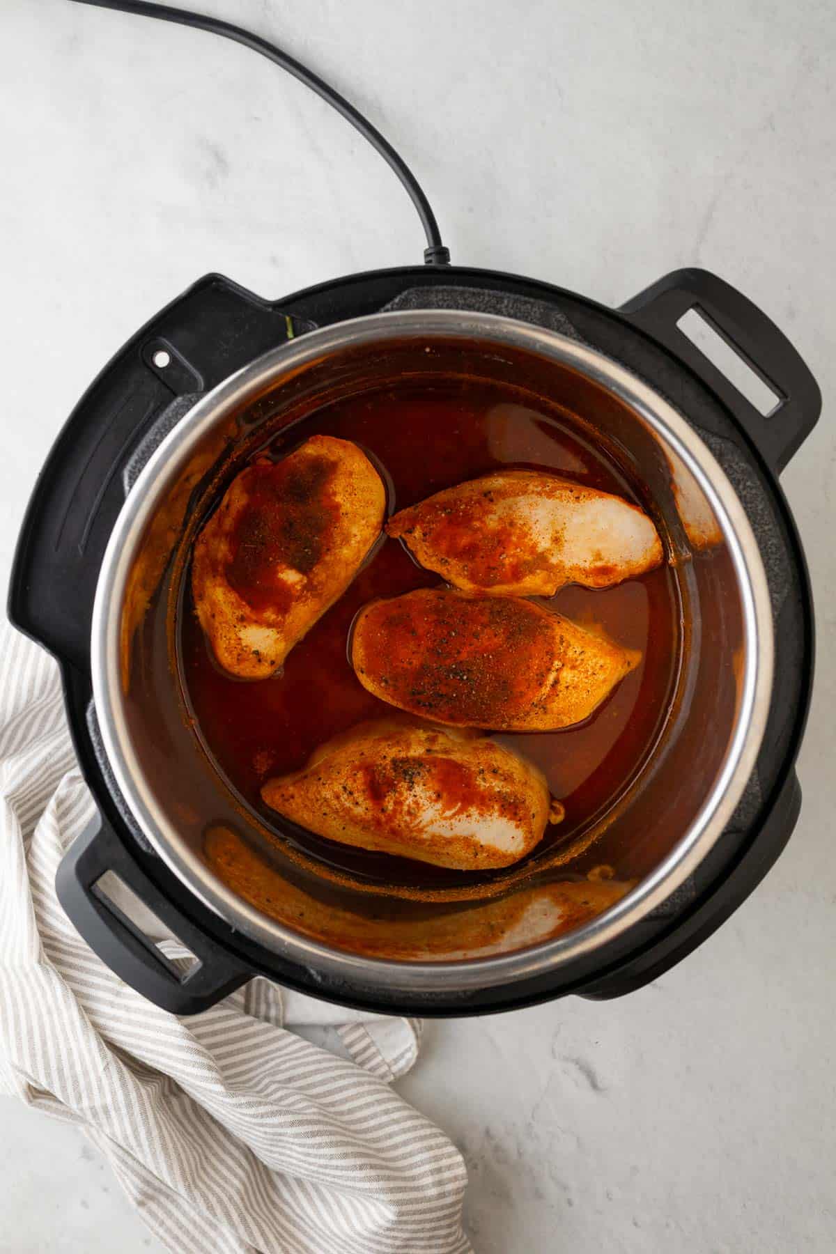 cooked chicken breasts in the instant pot after pressure cooking