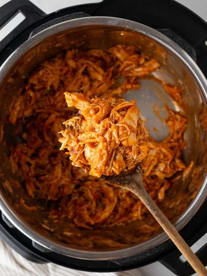 featured image for the instant pot bbq pulled chicken recipe