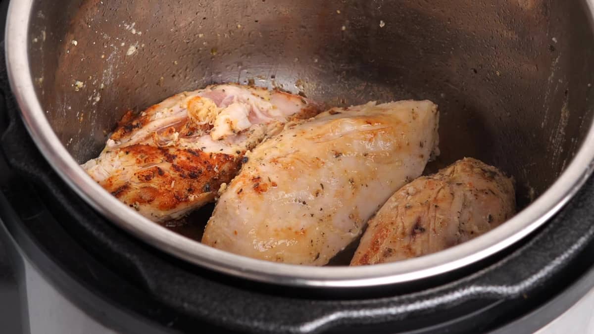 browning the chicken in the instant pot 