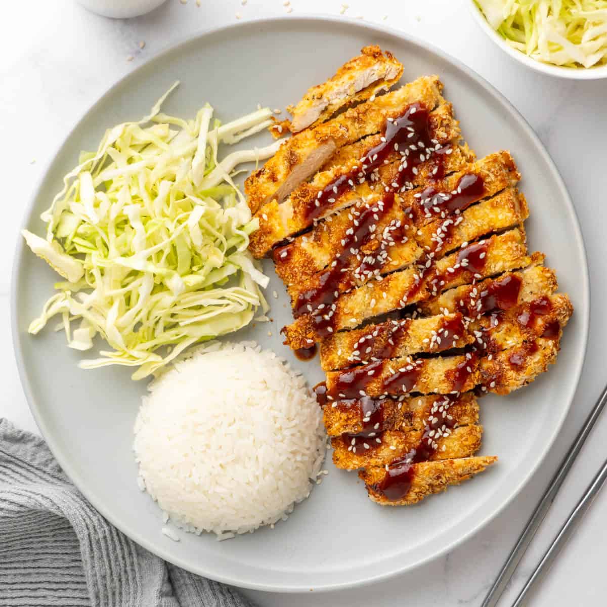 Air Fryer Chicken Katsu with Homemade Katsu Sauce Recipe